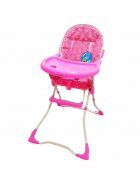 Baby Care Scaun de masa pentru copii si bebe CH Pliabil Centura de siguranta Sezut confortabil Masuta detasabila Model Floricele Roz