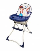 Baby Care Scaun de masa pentru copii si bebe CH Pliabil Centura de siguranta Sezut confortabil Masuta detasabila Model Micul Matelot Alb cu Albastru