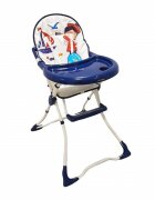 Baby Care Scaun de masa pentru copii si bebe CH Pliabil Centura de siguranta Sezut confortabil Masuta detasabila Model Micul Matelot Alb cu Albastru