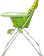 Baby Care Scaun de masa pentru copii si bebe CH Pliabil Centura de siguranta Sezut confortabil Masuta detasabila Model Prietenii din Padure Verde
