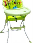Baby Care Scaun de masa pentru copii si bebe CH Pliabil Centura de siguranta Sezut confortabil Masuta detasabila Model Prietenii din Padure Verde