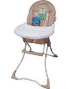 Baby Care Scaun de masa pentru copii si bebe CH Pliabil Centura de siguranta Sezut confortabil Masuta detasabila Model Ursulet Beige