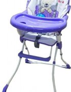 Baby Care Scaun de masa pentru copii si bebe CH Pliabil Centura de siguranta Sezut confortabil Masuta detasabila Model Ursulet Mov