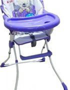 Baby Care Scaun de masa pentru copii si bebe CH Pliabil Centura de siguranta Sezut confortabil Masuta detasabila Model Ursulet Mov