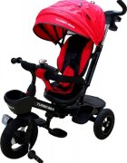 Baby Care Tricicleta pentru copii Turbo Bike Rosu cu copertina roti din cauciuc pozitie somn maner pentru parinti scaun reversibil cu invartire 360 grade cadru metalic dimensiuni 110x45x90 cm