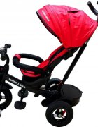 Baby Care Tricicleta pentru copii Turbo Bike Rosu cu copertina roti din cauciuc pozitie somn maner pentru parinti scaun reversibil cu invartire 360 grade cadru metalic dimensiuni 110x45x90 cm