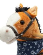 BABY MIX Calut balansoar din plus cu melodie de cowboy si efect de galop maro deschis