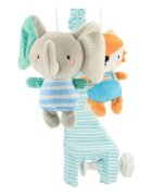 BABY MIX Carusel muzical pentru patut cu 5 jucarii din plus Elephants and foxes