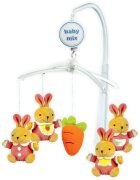 BABY MIX Carusel pentru patut Bunnies cu 5 jucarii din plus