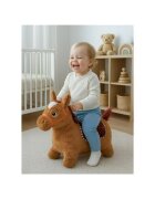 BABY MIX Jucarie gonflabila de plus cu sunete Calut Maro husa moale detasabila pompa inclusa greutate suportata 70 kg 36 luni+