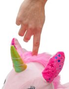 BABY MIX Jucarie gonflabila de plus cu sunete Unicorn Pink husa moale detasabila pompa inclusa greutate suportata 70 kg 36 luni+