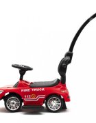 BABY MIX Masinuta fara pedale cu maner parentalbara de protectie detasabilasistem antirasturnaresuport picioare lumini si volan cu sunete Fire Truck Red