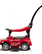 BABY MIX Masinuta fara pedale cu maner parentalbara de protectie detasabilasistem antirasturnaresuport picioare lumini si volan cu sunete Fire Truck Red