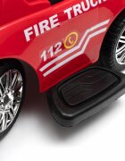 BABY MIX Masinuta fara pedale cu maner parentalbara de protectie detasabilasistem antirasturnaresuport picioare lumini si volan cu sunete Fire Truck Red