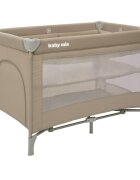 BABY MIX Patut pliabil Beige cu doua nivele 120x60 cm intrare laterala cu fermoar 2 roti