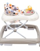 BABY MIX Premergator pliabil cu inaltime reglabilaroti din siliconpanou multimediavolanefecte sonore si luminoase si sistem antirasturnare Steering Wheel Bej