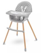 BABY MIX Scaun de masa 2in1 transformabil in scaunel clasic cu cos pentru accesoriihusa detasabilatavita dubla detasabilacentura de siguranta si suport picioare Freja Wooden Dark Grey