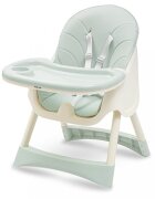 BABY MIX Scaun de masa 2in1 transformabil in scaunel clasic cu cos pentru accesoriihusa detasabilatavita dubla detasabilacentura de siguranta si suport picioare Nora Dusty Green