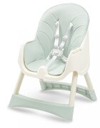 BABY MIX Scaun de masa 2in1 transformabil in scaunel clasic cu cos pentru accesoriihusa detasabilatavita dubla detasabilacentura de siguranta si suport picioare Nora Dusty Green