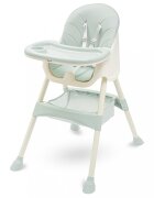 BABY MIX Scaun de masa 2in1 transformabil in scaunel clasic cu cos pentru accesoriihusa detasabilatavita dubla detasabilacentura de siguranta si suport picioare Nora Dusty Green