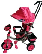 BABY MIX Tricicleta pentru copii Lux Trike Pink multifunctionala cu sunete lumini spatar reglabil centura de siguranta suport picioare si copertina