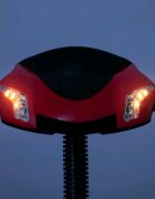 BABY MIX Tricicleta pentru copii Lux Trike Red cu lumini LEDpanou cu muzica si sunetespatar reglabil in 3 pozitiisuport pentru picioare pliabilmaner parental cu control al directieiroti din spuma EVAcos pentru cumparaturi si copertina