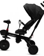 BABY MIX Tricicleta pentru copii Peony Black cu scaun reversibilroti EVA cu franaspatar reglabilmaner parental cu control al directieisuport picioare pliabilcopertina reglabila panou cu muzicaluminighidon pliabil