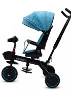 BABY MIX Tricicleta pentru copii Peony Blue cu scaun reversibilroti EVA cu franaspatar reglabilmaner parental cu control al directieisuport picioare pliabilcopertina reglabila panou cu muzicaluminighidon pliabil