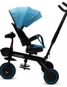 BABY MIX Tricicleta pentru copii Peony Blue cu scaun reversibilroti EVA cu franaspatar reglabilmaner parental cu control al directieisuport picioare pliabilcopertina reglabila panou cu muzicaluminighidon pliabil