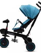 BABY MIX Tricicleta pentru copii Peony Blue cu scaun reversibilroti EVA cu franaspatar reglabilmaner parental cu control al directieisuport picioare pliabilcopertina reglabila panou cu muzicaluminighidon pliabil