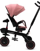 BABY MIX Tricicleta pentru copii Peony Pink cu scaun rotativ 360roti EVA cu franaspatar reglabilmaner parental cu control al directieisuport picioare pliabilcopertina reglabila panou cu muzicaluminighidon pliabil
