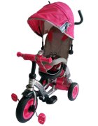 BABY MIX Tricicleta pentru copii Sunrise Turbo Trike Pink cu sezut reversibil maner reglabil pe inaltime centura de siguranta varsta 1-4 ani