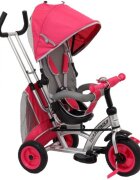 BABY MIX Tricicleta pentru copii Sunrise Turbo Trike Pink cu sezut reversibil maner reglabil pe inaltime centura de siguranta varsta 1-4 ani