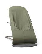 BabyBjorn Balansoar Bliss Dark Green cu aspect delicat de petala tesatura matlasata
