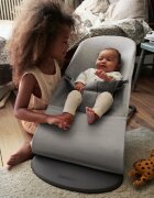 BabyBjorn Balansoar Bliss Light Grey 3D Jersey cu bara de jucarii