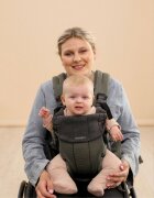 BabyBjorn Marsupiu anatomic cu multiple pozitii de purtare colectia Harmony 3D Mesh Dark Green