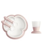BabyBjorn Set hranire farfurie lingurita furculita si pahar pentru bebe Powder Pink