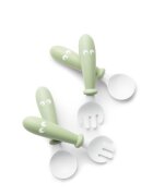 BabyBjorn Set lingurite si furculite pentru bebelusi 4 bucati Powder Green