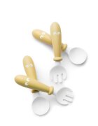 BabyBjorn Set lingurite si furculite pentru bebelusi 4 bucati Powder Yellow