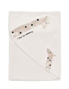 BabyCosy Paturica din bumbac organic Girafe Ecru Light 85X85 cm
