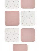 BabyCosy Set de 7 batistute din bumbac pentru bebelusi dimensiune 25 X 25 cm roz