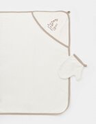 BabyCosy Set de baie cu prosop si manusa Girafa Ecru 85X85 cm
