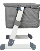 BABYGo Patut co-sleeper pentru copii Together Grey 2 in 1 cu 6 trepte de reglare pe inaltime laterala culisanta roti saltea inclusa varsta 0 Luni+