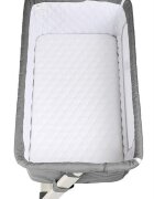BABYGo Patut co-sleeper pentru copii Together Grey 2 in 1 cu 6 trepte de reglare pe inaltime laterala culisanta roti saltea inclusa varsta 0 Luni+