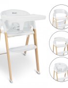 BABYGo Scaun de masa 3 in 1 transformabil Levels alb