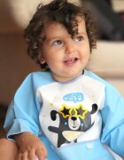BabyJem Baveta cu maneci si buzunar Polly Bib Blue