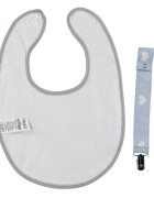 BabyJem Baveta cu suport pentru suzeta Little Hearts Blue