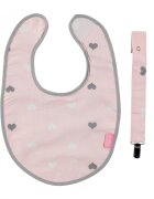 BabyJem Baveta cu suport pentru suzeta Little Hearts Pink