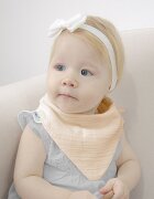 BabyJem Baveta din muselina cu doua fete si jucarie dentitie Crumble Salmon