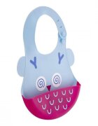 BabyJem Baveta din silicon Soft Baby Bib Owl Blue